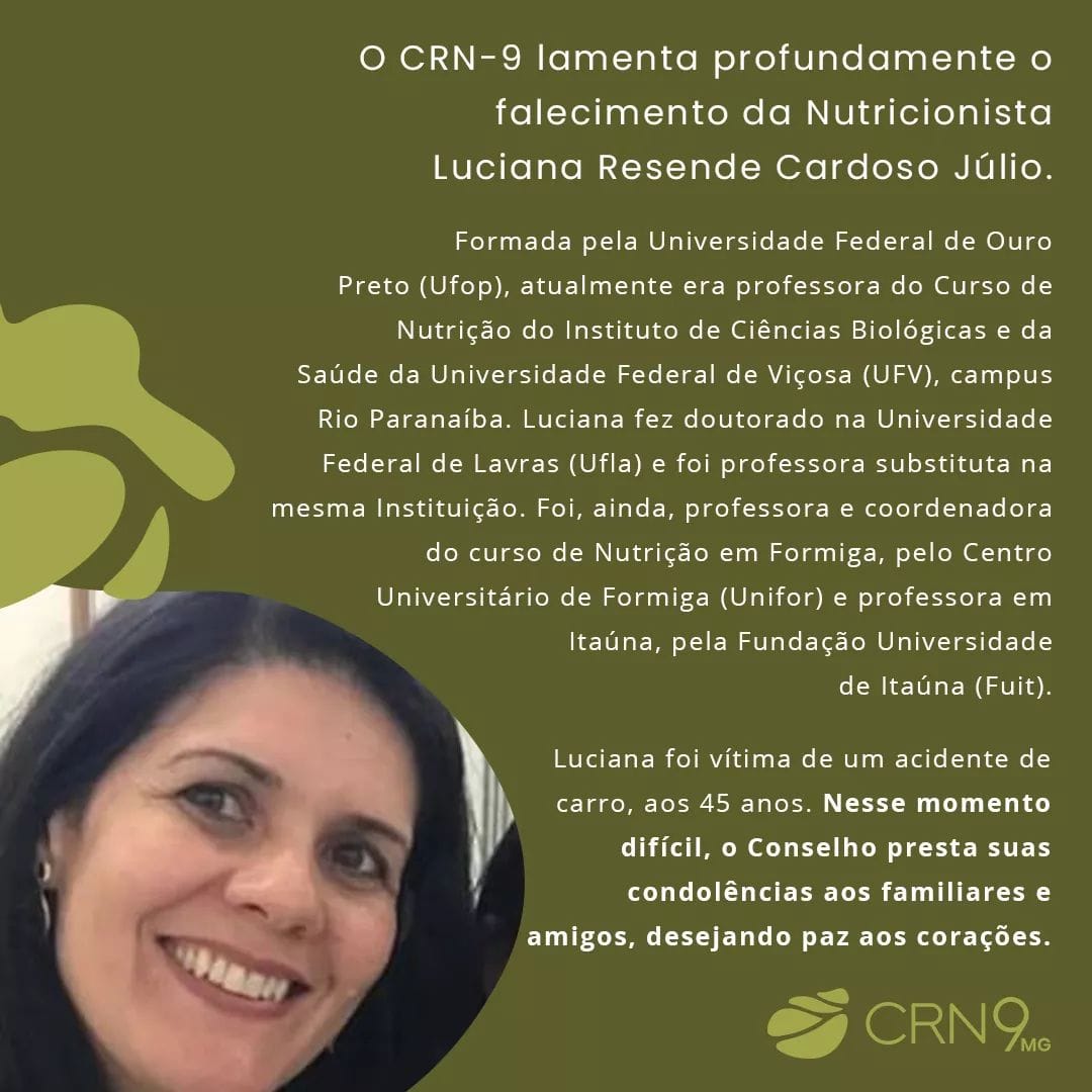 NOTA DE PESAR – PROFA. DRA. LUCIANA RESENDE CARDOSO JÚLIO