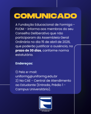 PRAZO PARA JUSTIFICATIVA DE AUSÊNCIA NA ASSEMBLEIA GERAL ORDINÁRIA DA FUOM 2026