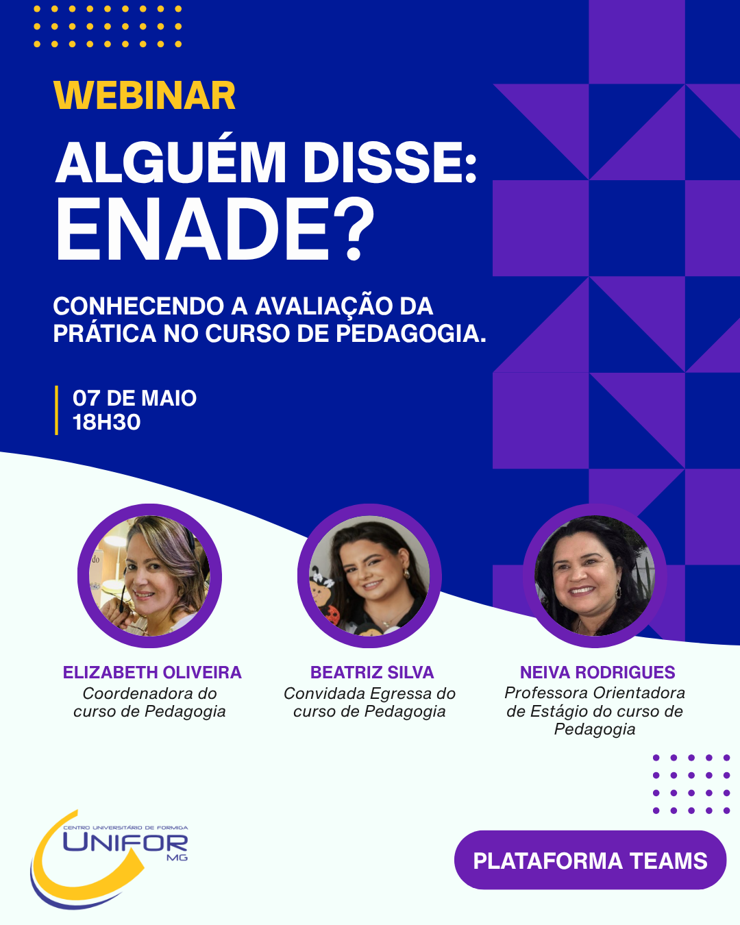 WEBINAR DISCUTE A AVALIAÇÃO DA PRÁTICA NO CURSO DE PEDAGOGIA