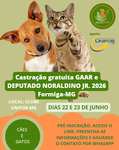 UNIFOR-MG SERÁ PARCEIRO DE PROJETO DE CASTRAÇÃO GRATUITA DE ANIMAIS DOMÉSTICOS EM FORMIGA